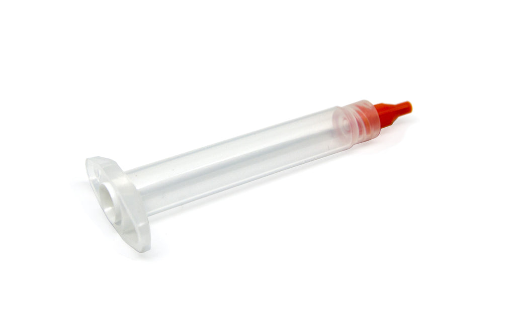 3cc size clear syringe barrel horizontal