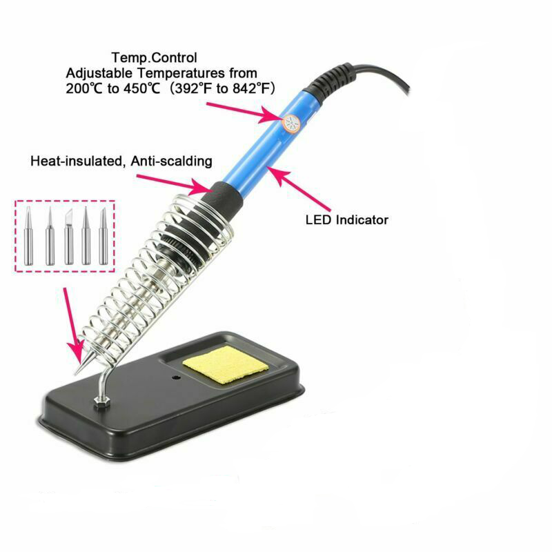 mini solder iron on its stand